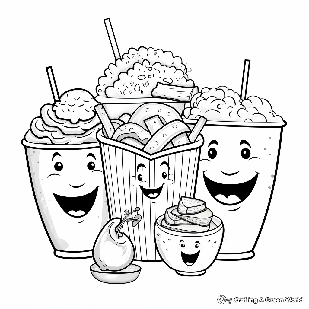 Fun-filled Fast Food Group Coloring Pages 4