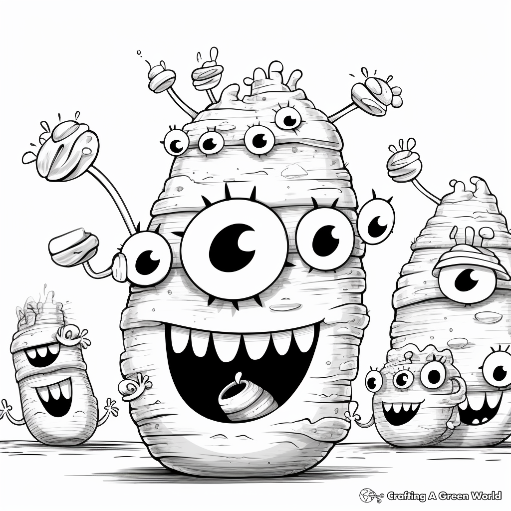Fun-Filled Gummy Worm Party Coloring Pages 2
