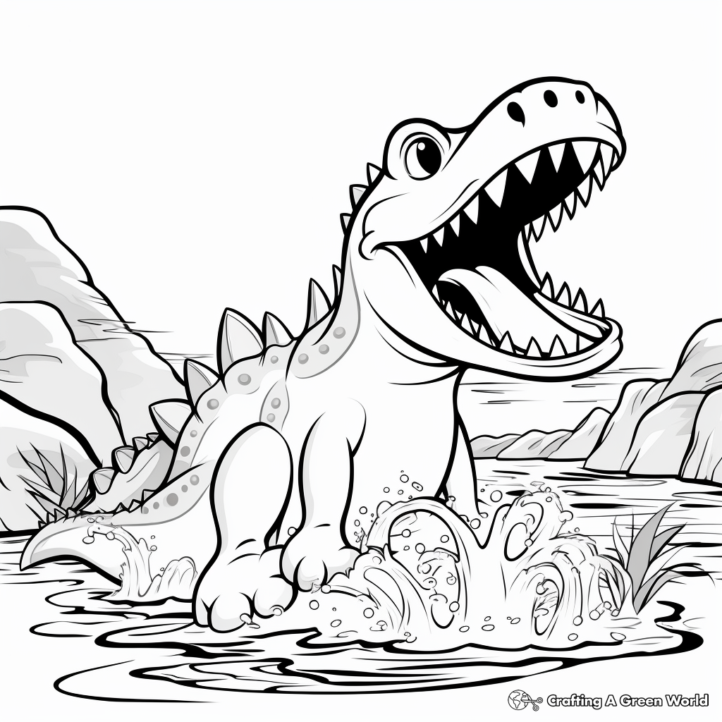 Fun-filled Nothosaurus Coloring Pages for Kids 1