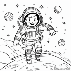 Fun Gravity in Space Coloring Pages 2