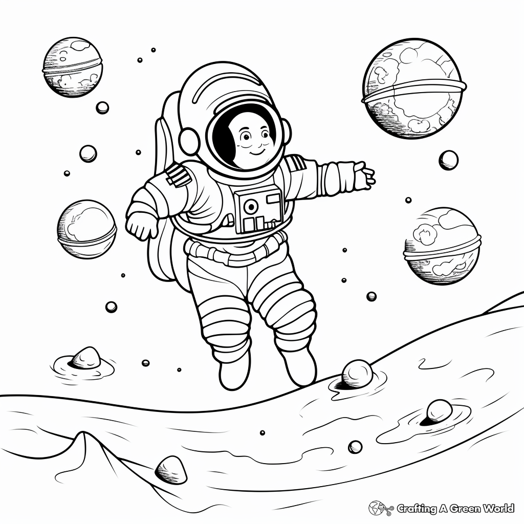 Fun Gravity in Space Coloring Pages 3