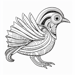 Fun Green Pheasant Coloring Pages for Kids 2