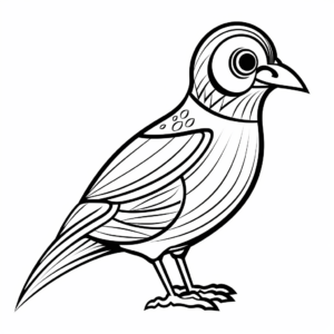 Fun Green Pheasant Coloring Pages for Kids 4
