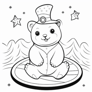 Fun Happy Seal Circus Animal Coloring Pages 1