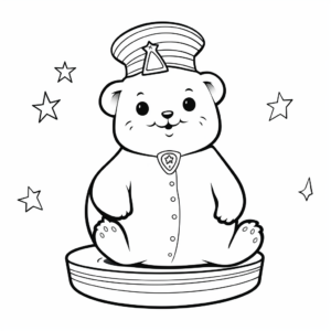 Fun Happy Seal Circus Animal Coloring Pages 2
