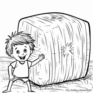 Fun Hay Bale Coloring Pages for Kids 1
