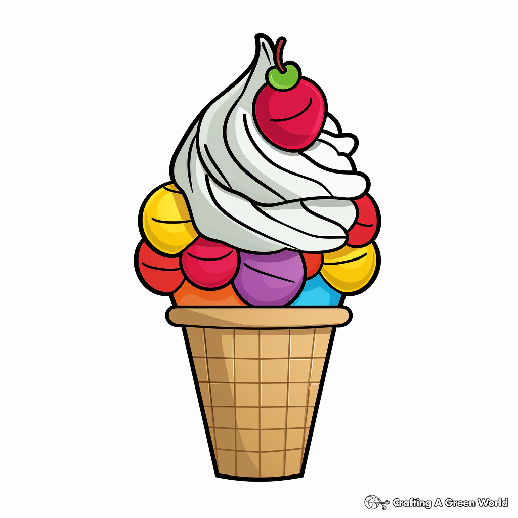 Fun Ice Cream Cone Coloring Pages 2