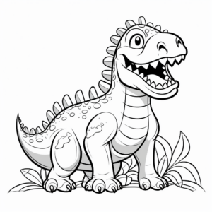 Fun Iguanodon Cartoon Coloring Pages 1