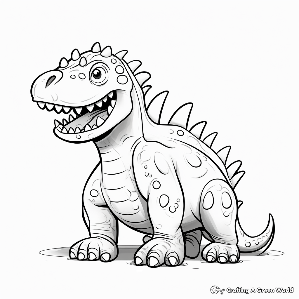 Fun Iguanodon Cartoon Coloring Pages 2