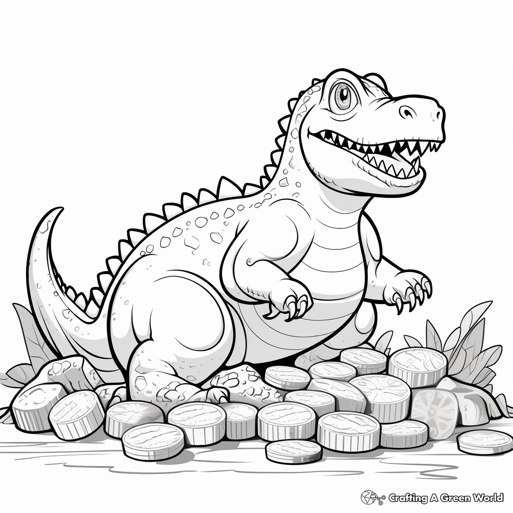 Fun Iguanodon Cartoon Coloring Pages 3