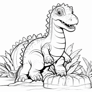 Fun Iguanodon Cartoon Coloring Pages 4