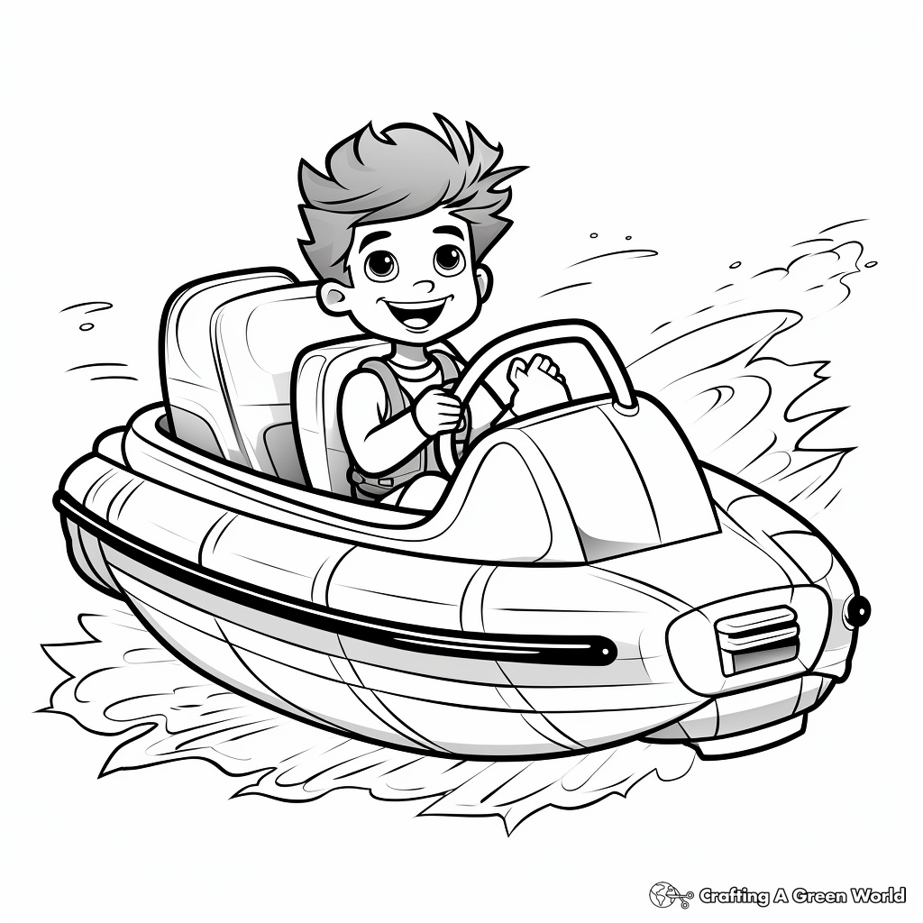 Fun Inflatable Speed Boat Coloring Pages 1