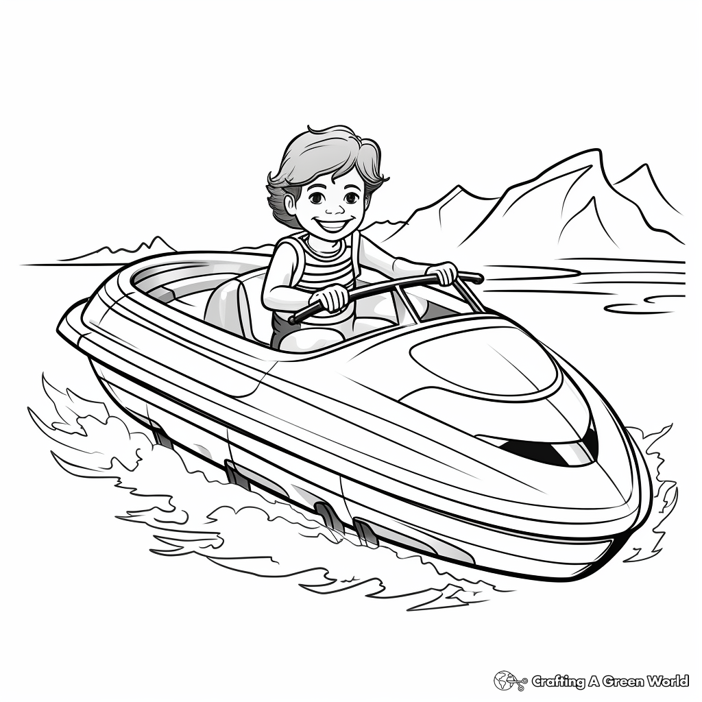 Fun Inflatable Speed Boat Coloring Pages 4