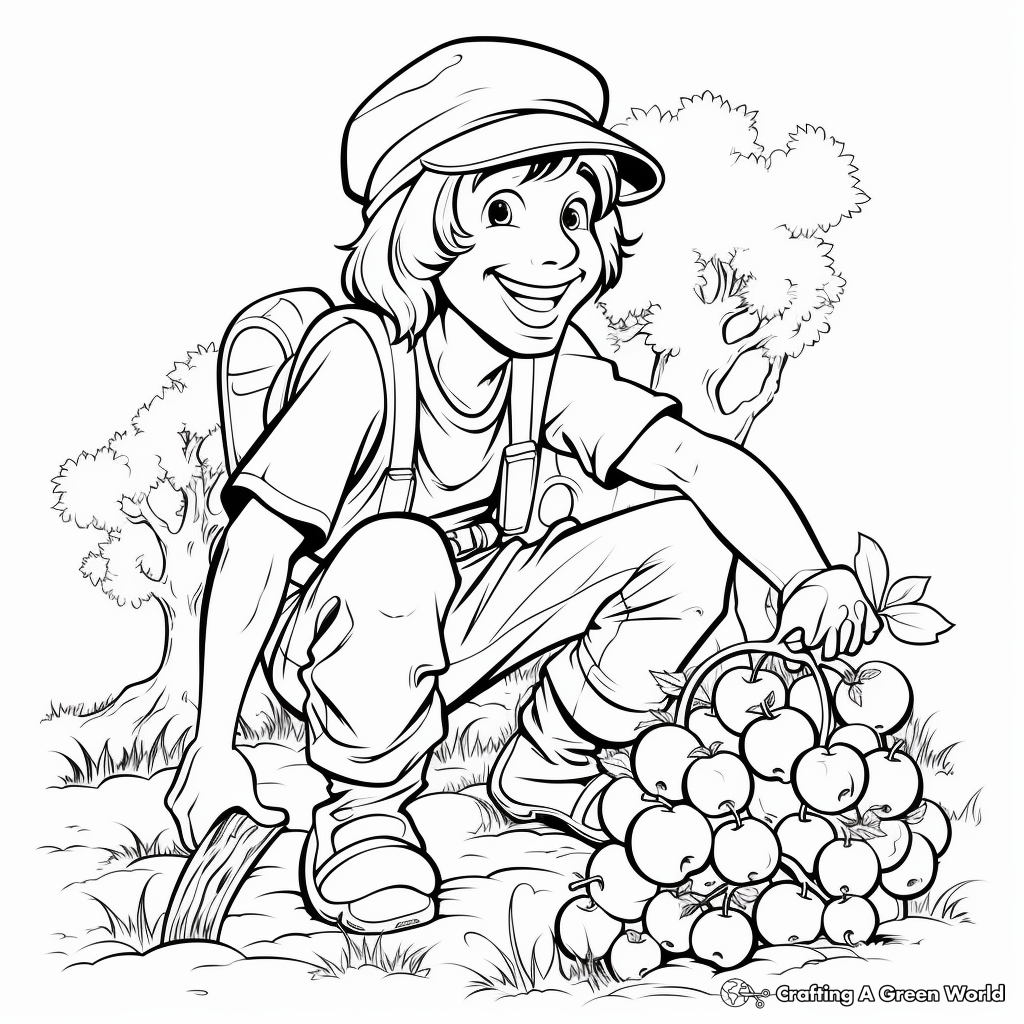 Fun Johnny Appleseed Coloring Pages 1