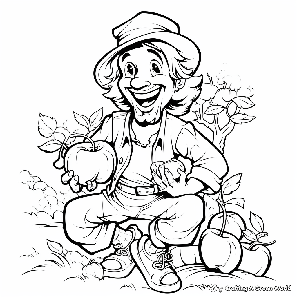 Fun Johnny Appleseed Coloring Pages 2