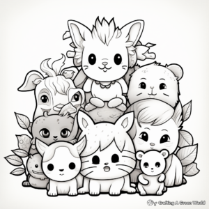 Fun Kawaii Animal Friends Coloring Pages 2