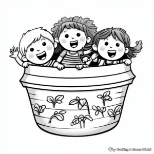 Fun Kids Clay Pot Coloring Pages 1