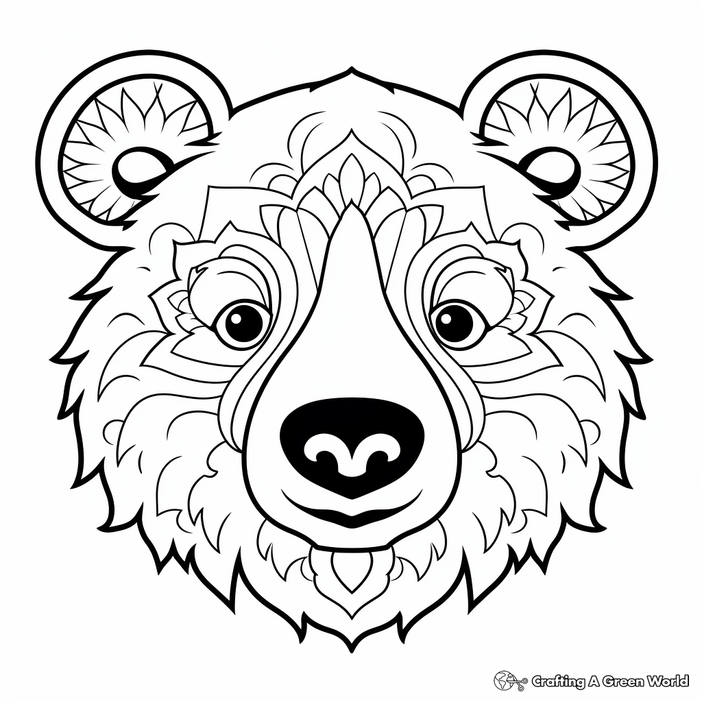 Fun-loving Sun Bear Face Coloring Pages 1