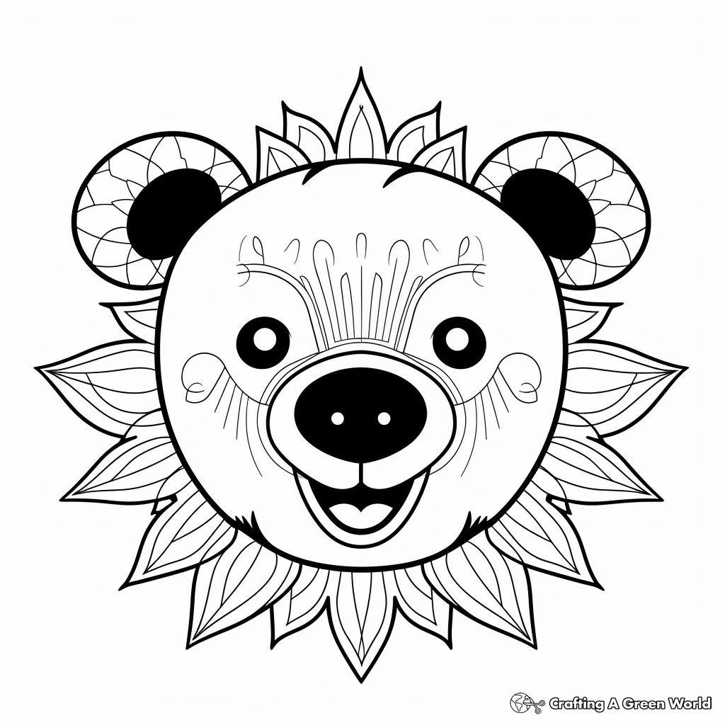 Fun-loving Sun Bear Face Coloring Pages 2