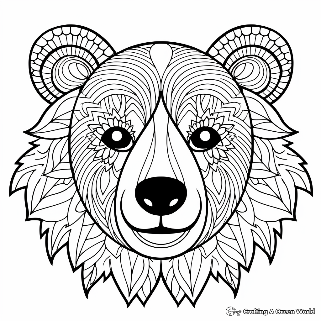 Fun-loving Sun Bear Face Coloring Pages 3