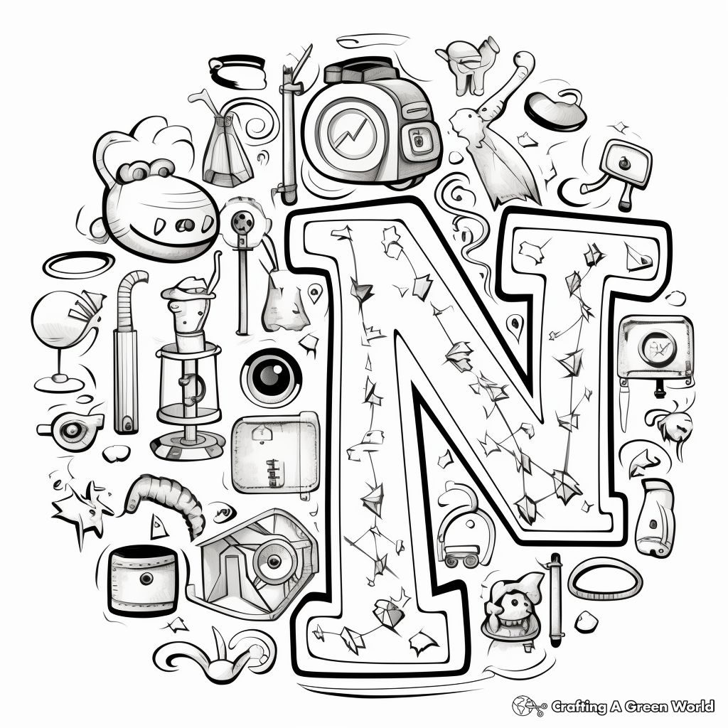 Fun Magnet Themed Alphabet Coloring Pages 1