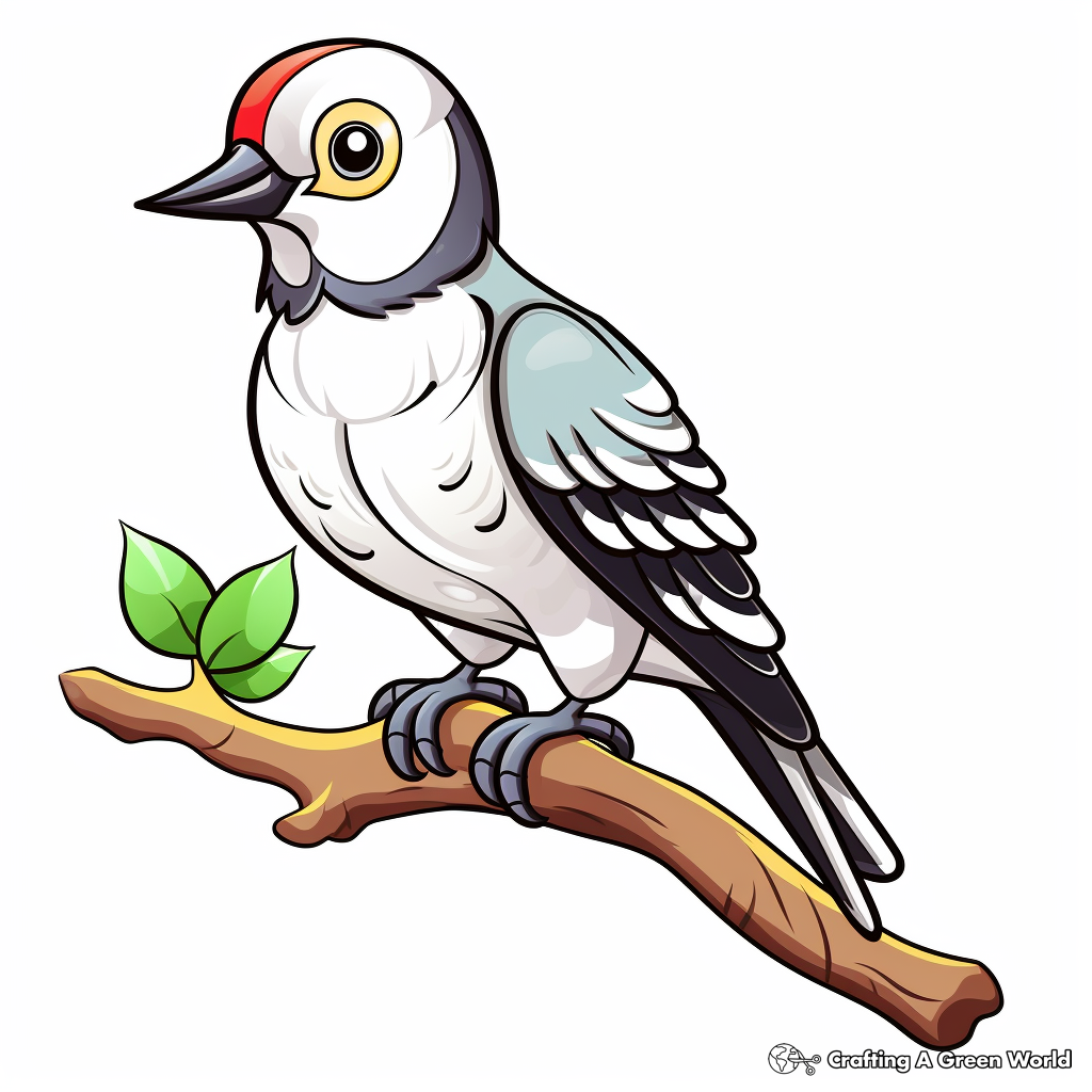 Fun Male and Female Woodpecker Coloring Pages 1