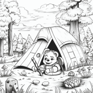 Fun-packed Camping and Bear Hunt Coloring Pages 2