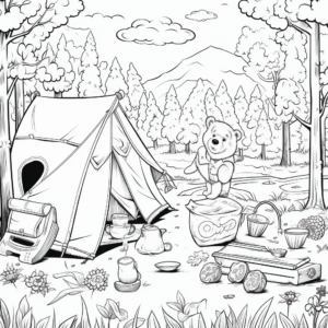 Fun-packed Camping and Bear Hunt Coloring Pages 4