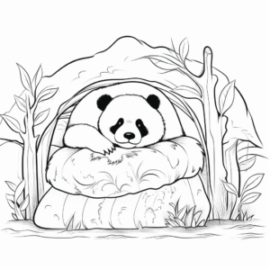 Fun Panda Bear Hibernation Coloring Pages for Kids 1