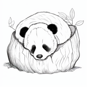 Fun Panda Bear Hibernation Coloring Pages for Kids 3