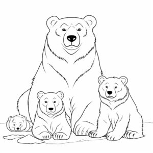Fun Polar Bear Family Coloring Pages 1