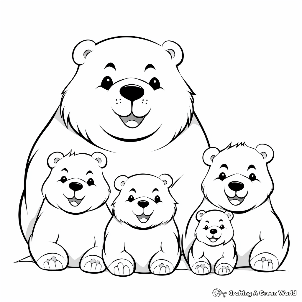 Fun Polar Bear Family Coloring Pages 3