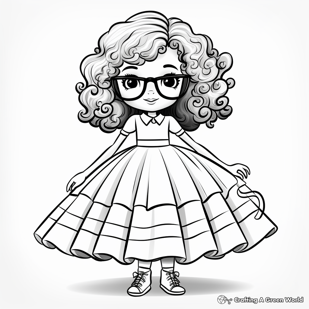 Fun Poodle Skirt Coloring Pages 2
