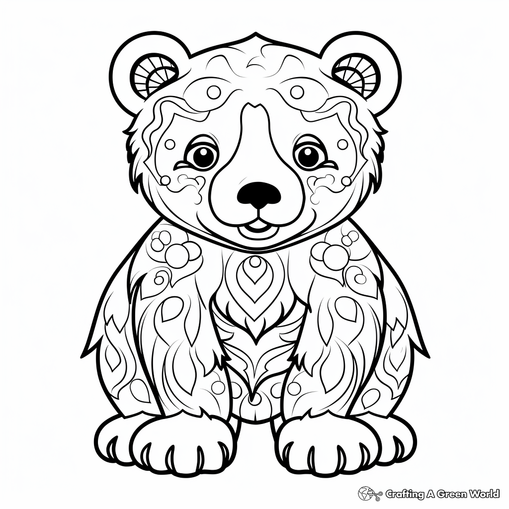 Fun Pop Art Grizzly Bear Coloring Pages for Art Lovers 1