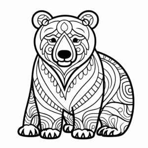 Fun Pop Art Grizzly Bear Coloring Pages for Art Lovers 3