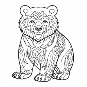 Fun Pop Art Grizzly Bear Coloring Pages for Art Lovers 4