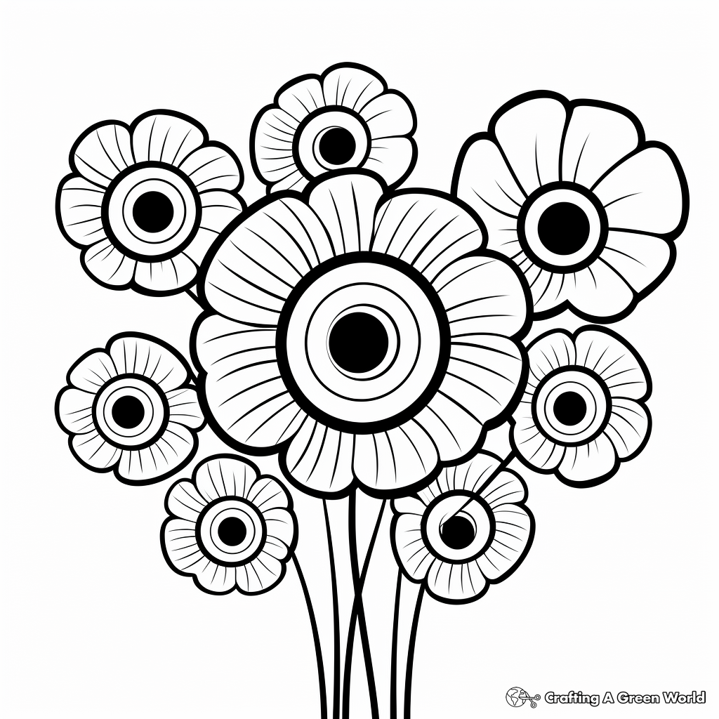 Fun Poppy Flower Coloring Pages for Kids 1