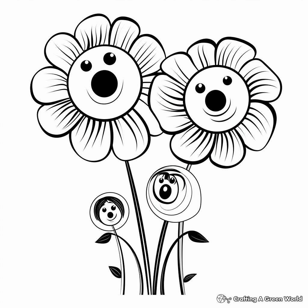 Fun Poppy Flower Coloring Pages for Kids 2