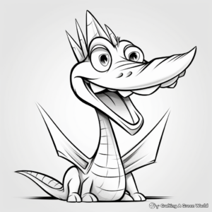 Fun Pterodactyl Head Coloring Pages for Children 1