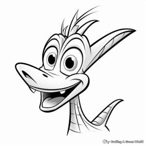 Fun Pterodactyl Head Coloring Pages for Children 2