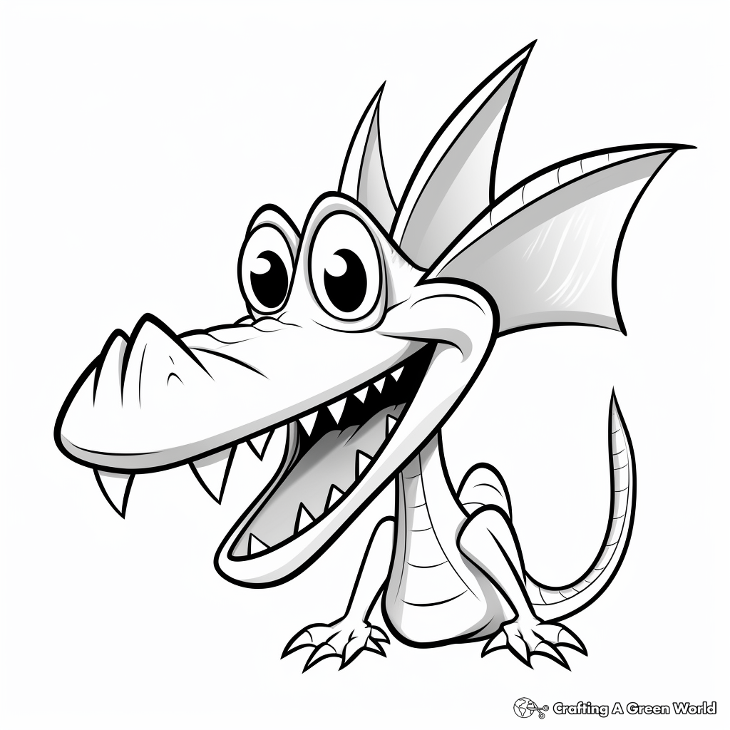 Fun Pterodactyl Head Coloring Pages for Children 3
