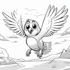 Fun Puffin In Flight Coloring Pages 3