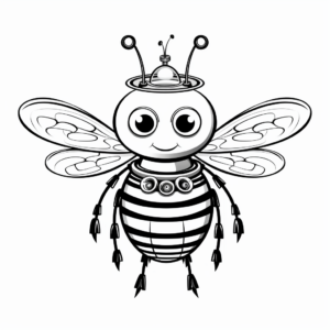 Fun Queen Bee and Her Drones Coloring Sheets 3