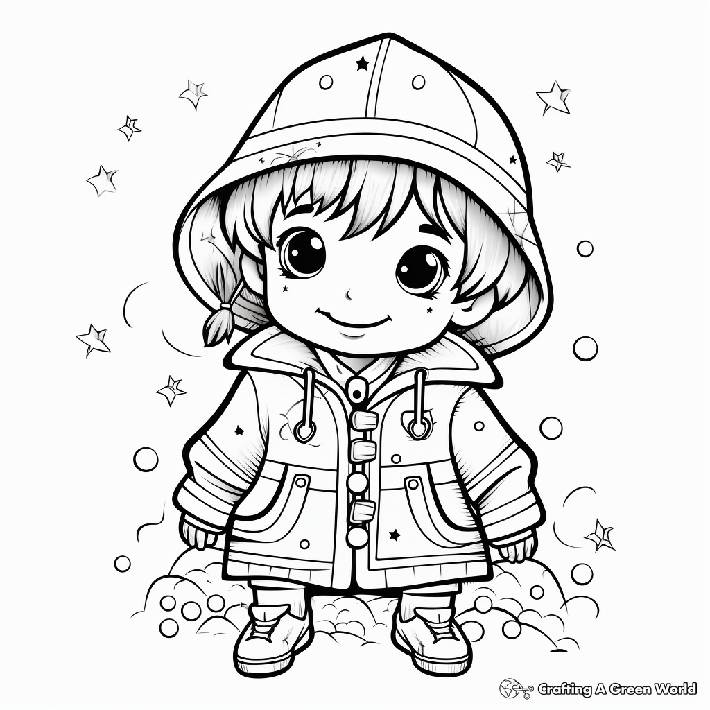 Fun Raincoat Jacket Coloring Pages for Kids 2