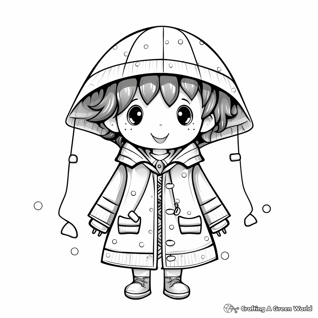 Fun Raincoat Jacket Coloring Pages for Kids 3
