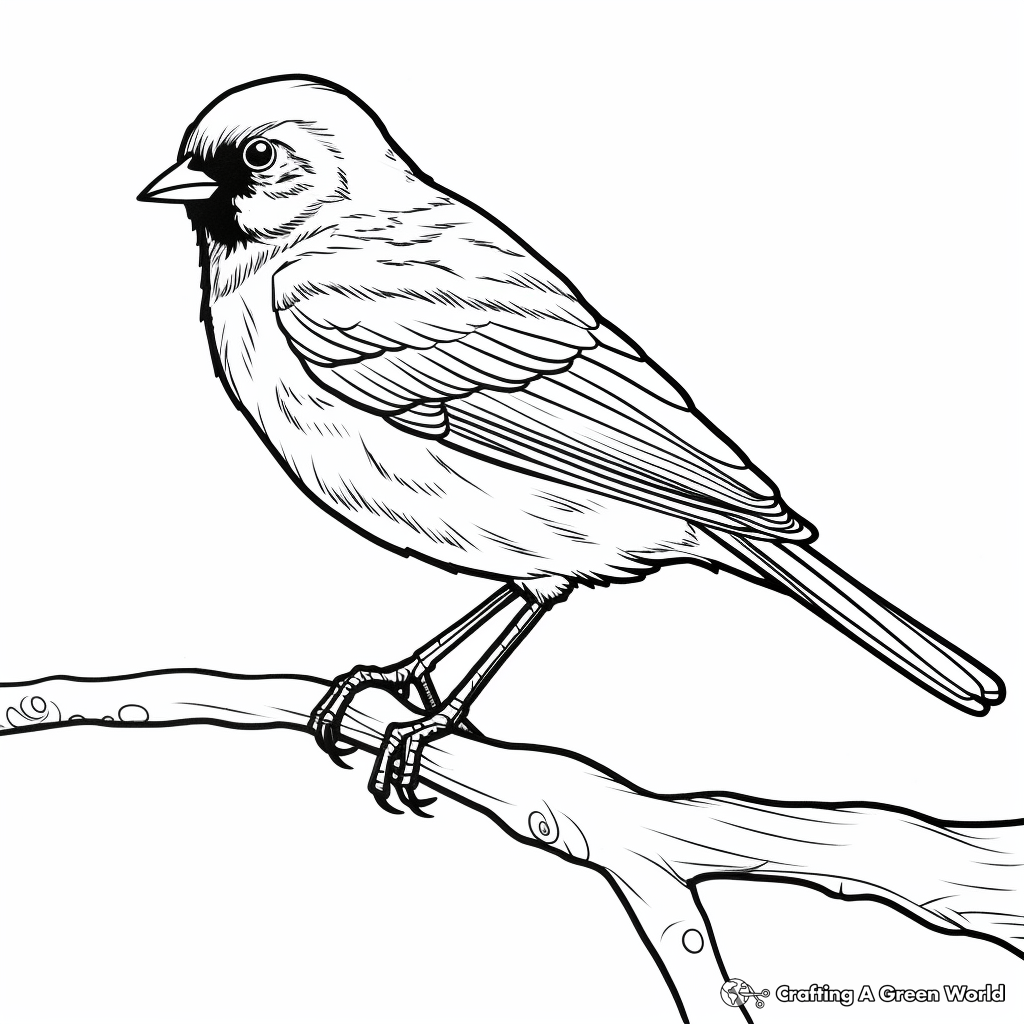 Fun Red-Winged Blackbird Identification Coloring Page 1