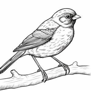 Fun Red-Winged Blackbird Identification Coloring Page 3