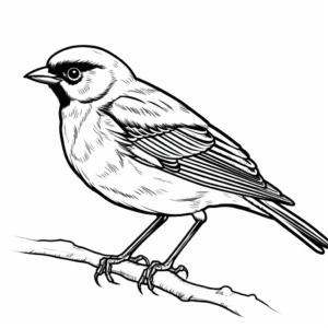 Fun Red-Winged Blackbird Identification Coloring Page 4