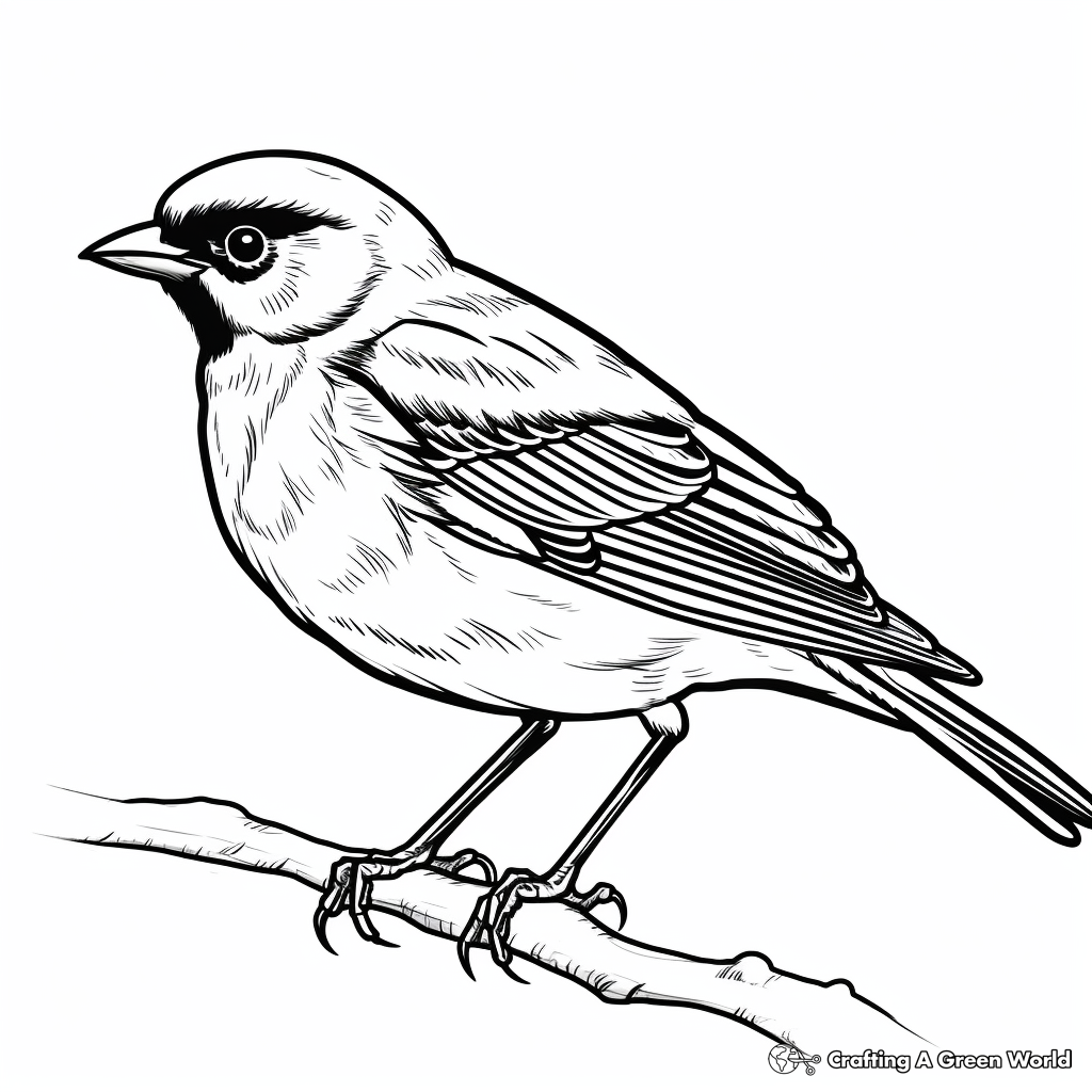 Fun Red-Winged Blackbird Identification Coloring Page 4