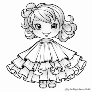 Fun Ruffled Skirt Coloring Pages 4